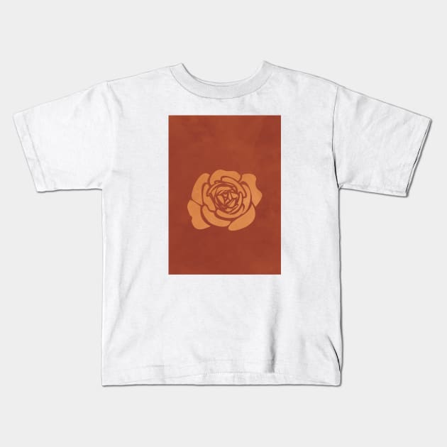 Rose Petal Flower, Boho, Terracotta, Wall Decor Kids T-Shirt by Colorable